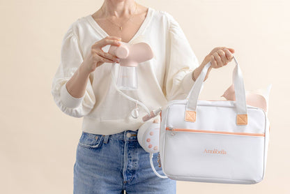 Annabella Tasche für Doppelmilchpumpe - Isoliertasche für Babyflasche und Milchpumpen zur Muttermilch Aufbewahrung für Unterwegs mit Kühlung